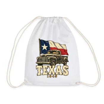 Texas Retro-Truck Flagge 1845 - Turnbeutel - Weiß - Vorne