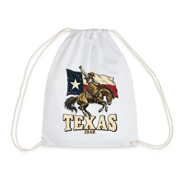 Texas 1845 Western Reiter Flagge - Turnbeutel - Weiß - Vorne