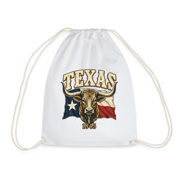 Texas Longhorn Flag Emblem 1845 - Turnbeutel - Weiß - Vorne