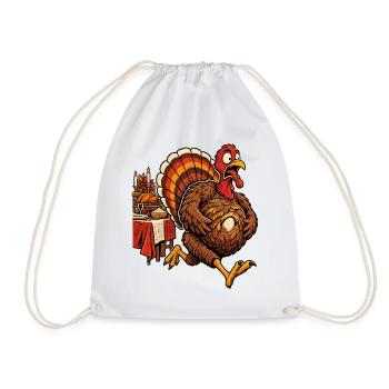 Witziger Thanksgiving Truthahn mit Babybauch - Turnbeutel - Weiß - Vorne
