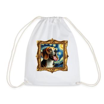 Beagle Starry Night - Turnbeutel - Weiß - Vorne