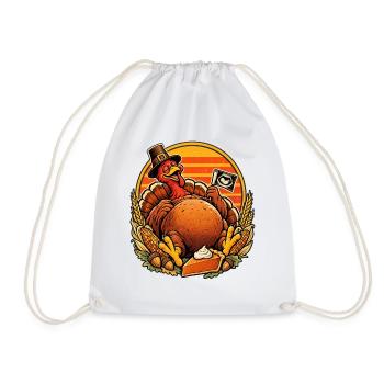 Thanksgiving Truthahn Ultraschall Retro Baby - Turnbeutel - Weiß - Vorne