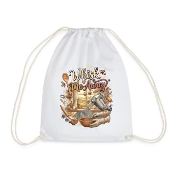 Whisk Me Away – Backen Humor Bäcker Geschenk - Turnbeutel - Weiß - Vorne