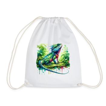 Chinesische Wasseragame Geschenk - Turnbeutel - Weiß - Vorne