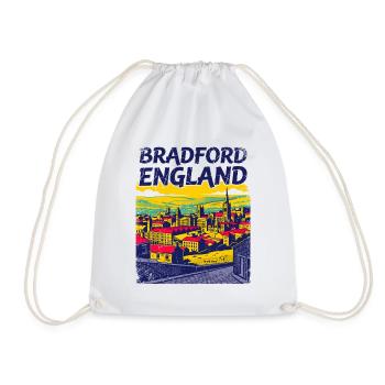 Retro Bradford England City Skyline Sept - Turnbeutel - Weiß - Vorne