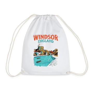 City Vintage Windsor England Castle Skyline and - Turnbeutel - Weiß - Vorne