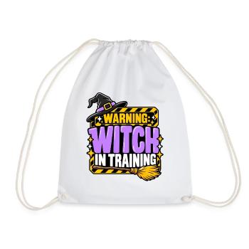 Witch in Training Warnung - Turnbeutel - Weiß - Vorne