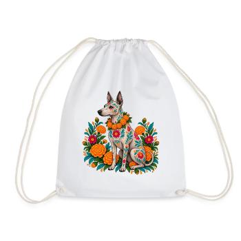 Dia De Los Muertos Hundeskelett Sugarskull - Turnbeutel - Weiß - Vorne