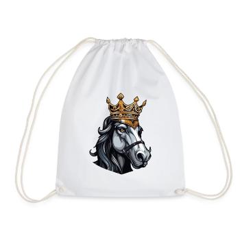 Pferd Kopf mit Krone - Turnbeutel - Weiß - Vorne