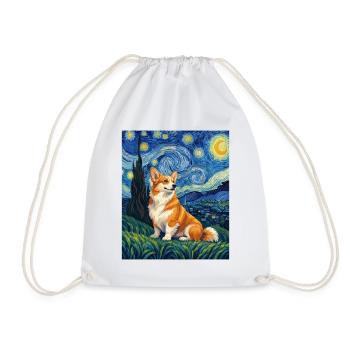 Corgi Sternennacht – lustiger walisischer Corgi-Hundeliebhaber - Turnbeutel - Weiß - Vorne