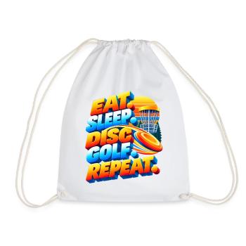 Eat. Sleep. Disc Golf. Repeat. - Turnbeutel - Weiß - Vorne