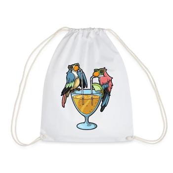 Papageien Cocktail Humor - Turnbeutel - Weiß - Vorne