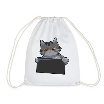 Katze Humor - Turnbeutel - Weiß - Vorne