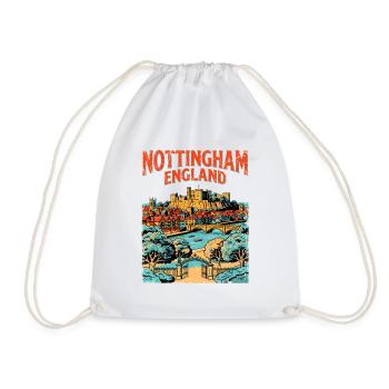 City Retro Nottingham England Castle Travel Sept - Turnbeutel - Weiß - Vorne