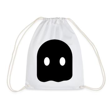 Minimal Ghost – Minimalistischer Geist Silhouette - Turnbeutel - Weiß - Vorne