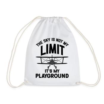 The Sky is not my Limit its my Playground Airplane - Turnbeutel - Weiß - Vorne
