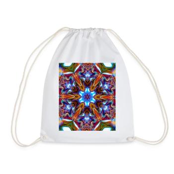 Bunter kaleidoskopische Mandala - Turnbeutel - Weiß - Vorne