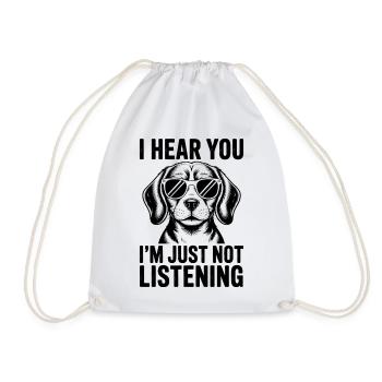 Beagle Spruch Hunde Lustiges Beagle Geschenk - Turnbeutel - Weiß - Vorne
