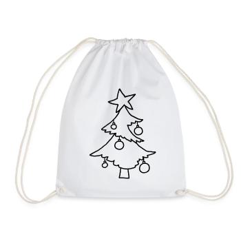 Weihnachtsbaum mit Stern – Kinderkritzelei - Turnbeutel - Weiß - Vorne