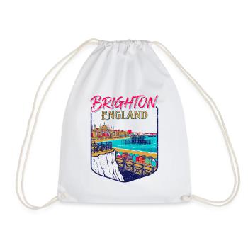 City Vintage Brighton England Coastal Skyline - Turnbeutel - Weiß - Vorne