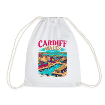 Cardiff Wales City Centre Bay Travel - Turnbeutel - Weiß - Vorne