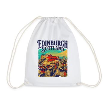City Vintage Edinburgh Scotland Skyline - Turnbeutel - Weiß - Vorne