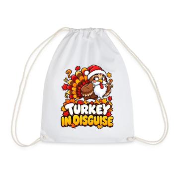 Turkey in Disguise Cartoon Christmas - Turnbeutel - Weiß - Vorne