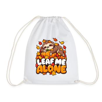 Leaf Me Alone – Herbst-Faultier - Turnbeutel - Weiß - Vorne
