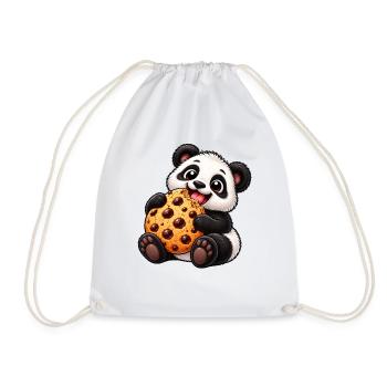 Süßer Panda mit Keksen Cartoon Motiv - Turnbeutel - Weiß - Vorne