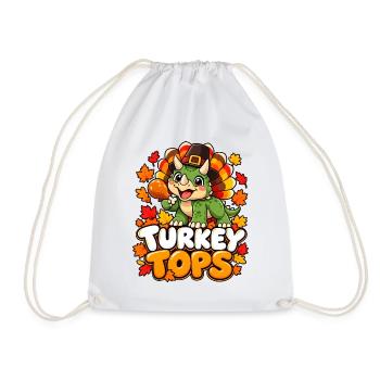 Herbst Dino Turkey Tops - Turnbeutel - Weiß - Vorne