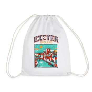 Vintage Exeter England Cityscape Retro Travel - Turnbeutel - Weiß - Vorne