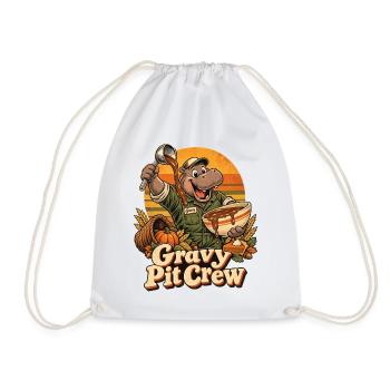 Thanksgiving Nilpferd Gravy Pit Crew - Turnbeutel - Weiß - Vorne