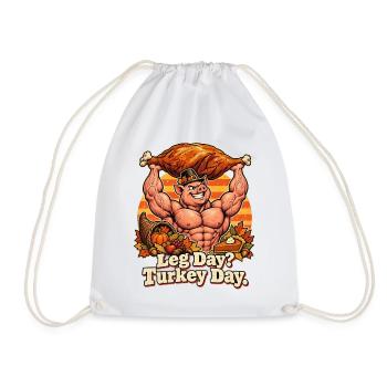 Thanksgiving Bodybuilder-Schwein Truthahn Spruch - Turnbeutel - Weiß - Vorne