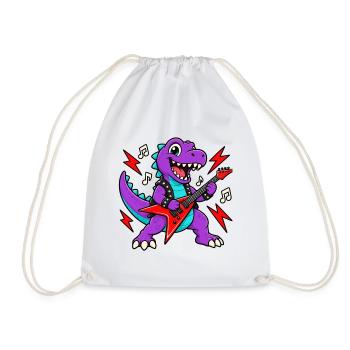 Dino Gitarrist - Turnbeutel - Weiß - Vorne