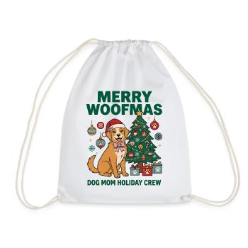 Fröhliche Woofmas Hundemama-Weihnachtscrew - Turnbeutel - Weiß - Vorne