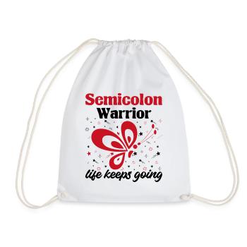 Semicolon Suicide Prevention Life Keeps Going Semi - Turnbeutel - Weiß - Vorne