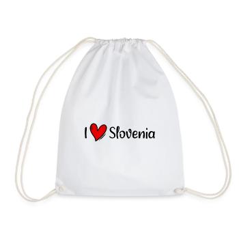 I love Slovenia Slowenien Slovenija Herz Heart - Turnbeutel - Weiß - Vorne