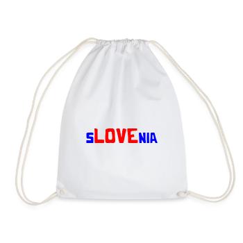 I love Slovenia Slowenien Slovenija Herz Heart - Turnbeutel - Weiß - Vorne