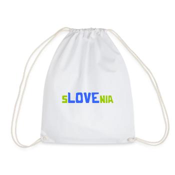 I love Slovenia Slowenien Slovenija Herz Heart - Turnbeutel - Weiß - Vorne