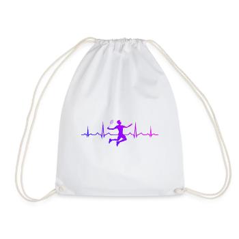 Badminton players Badminton women Badminton - Drawstring Bag - white - Front
