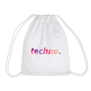 Techno Rave Festival Electro Music Raver - Drawstring Bag - white - Front