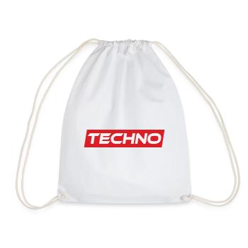 Techno Rave Festival Electro Music Raver - Drawstring Bag - white - Front