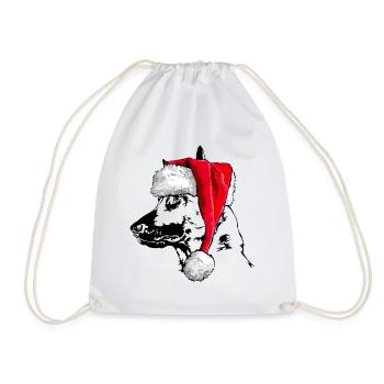 Santa MALINOIS Chiens de Noël Chien Wilsigns - Sac de sport léger - blanc - Devant