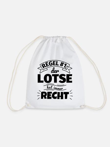 Lotse Geschenke – Hat immer Recht - Turnbeutel - Weiß