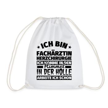 Fachärztin Herzchirurgie Geschenk lustig Himmel Hö - Turnbeutel - Weiß - Vorne