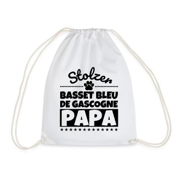 Basset Bleu de Gascogne lustig Herrchen Hund - Turnbeutel - Weiß - Vorne