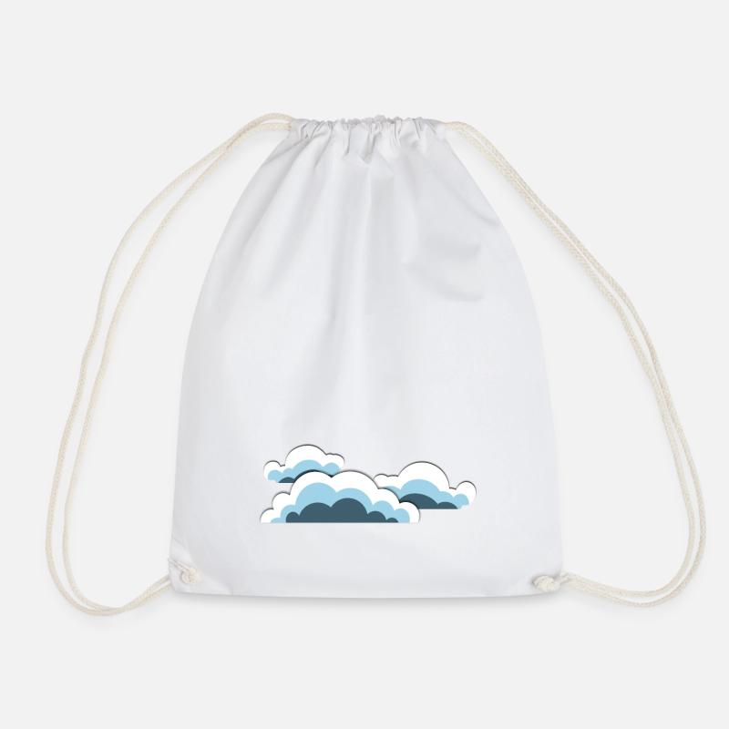 Clouds - Drawstring Bag - white