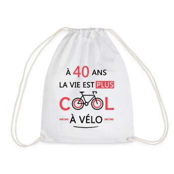 40 ans anniversaire vélo cadeau Vélo 40 Ans - Sac de sport léger - blanc - Devant