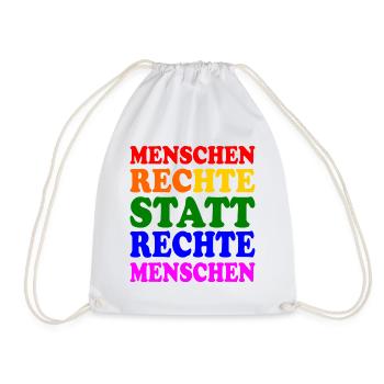 menschenrechte statt rechte menschen - Turnbeutel - Weiß - Vorne