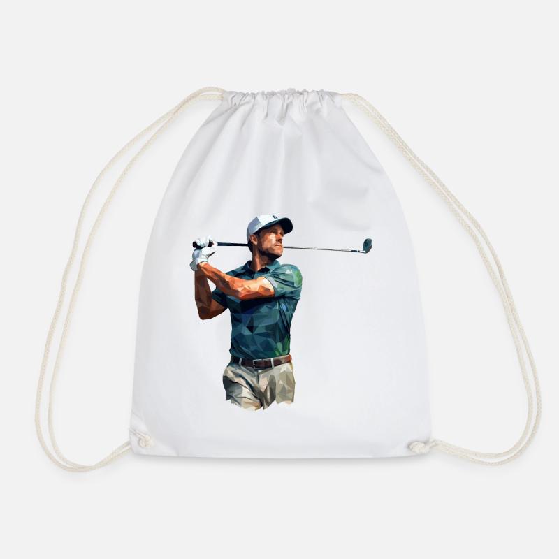 Golfer im Polygon Style - Turnbeutel - Weiß